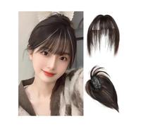 Frange a Clip Cheveux Extension à clipser synthétique 3D Air Bangs d'aspect naturel - Postiche invisible for un style et un volume sans effort Fausse Frange(Dark Brown)