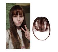 Frange a Clip Cheveux Faux frange synthétique invisible Franges avant Une pièce droite Clip en morceaux de cheveux Extensions de cheveux 3D-neat Flat Air Bangs Faux accessoires for cheveux Fausse Fran