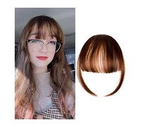 Frange a Clip Cheveux Faux frange synthétique invisible Franges avant Une pièce droite Clip en morceaux de cheveux Extensions de cheveux 3D-neat Flat Air Bangs Faux accessoires for cheveux Fausse Fran