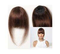 Frange a Clip Cheveux Frange de cheveux 100% naturels bruns naturels avec franges avec branches, postiche for femme à clipser Air Bang, 11,4 cm Fausse Frange(HLH1004-2)