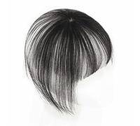 Frange a Clip Cheveux Frange de cheveux humains avec clip de pièce supérieure en extension sans couture et frange 3D naturelle à clipser avec frange brésilienne non remy for femme Fausse Frange(Noir)