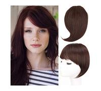 Frange a Clip Cheveux Frange latérale Frange latérale épaisse Clip en frange Frange droite synthétique Fausse frange Extensions de frange balayée Postiche à la mode d'aspect naturel for femmes filles