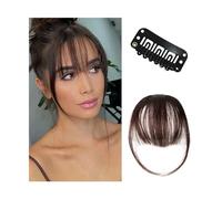 Frange a Clip Cheveux Frange Pince à Cheveux Bang Clip sur Air Bangs Frange Naturelle Avant Frange Plate 1 Pièce Cheveux Raides for Femme Fausse Frange(K18-2M33)