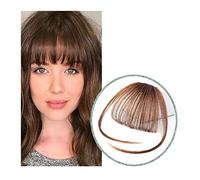 Frange a Clip Cheveux Frange Pince À Cheveux En Air Frange Mince Fausses Franges Naturel Droite Synthétique Soigné Cheveux Bang Accessoires for Filles Invisible Naturel 4 Couleurs Fausse Frange(2M30 w