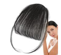 Frange à Clip Cheveux Humains,Frange à Clip Vrais Cheveux -Extensions de cheveux à clipser avec frange française - Clip de couleur naturelle sur l'extension de cheveux de frange soignée, extensions d