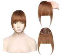 Frange a Clip Frange à Clip 25g, 100% cheveux humains, frange épaisse émoussée avec branches, vrai morceau de cheveux for femmes, postiche à 3 Clips, 1 pièce pour le quotidien ou pour se déguiser (Co