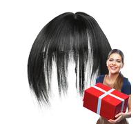 Frange À Clip - Postiches À Frange, Cheveux Humains Naturels Français Vaporeux, Postiche À Air Bang Invisible Ultra-Mince | Extension De Franges Légère À Clipser Pour Une Coiffure Quotidienne.