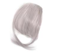Frange à Clip pour Femme 9.8 Naturelle à Clip Gris Argenté Air Cheveux avec Filet Invisible Respirant Boucable Coupable Lavable