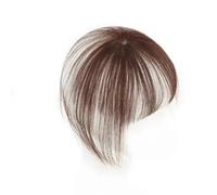 Frange à clips en cheveux naturels for femmes, avec dentelle transparente Hair Extensions(Mocha Brown)