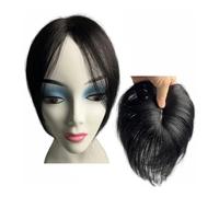 Frange à clipser en cheveux humains de 10 pouces avec frange 3D, postiches en dentelle for femmes Postiche Cheveux Femme(B24 Natural Black)