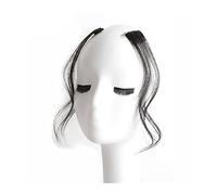 Frange à clipser Frange à air latérale de 30 35 cm long, frange naturelle bou clipser, avant for femme, usage quotidien, fausse, accessoires d'extensions cheveux, 2 pièces(Brown black,30cm)