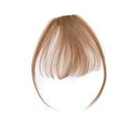 Frange à clipser, frange aérienne, postiche fin et invisible, extension de cheveux humains à clipser for femmes Hair Extensions(Light Brown)