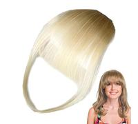 Frange à Clipser - Perruque 100% Cheveux Humains Véritables Pour Femme, Frange à Pince à Cheveux, Fausse Frange Naturelle Fine, Perruque Avec Favoris Pour La Photographie, Les Rendez-Vous