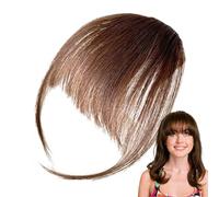 Frange à Clipser - Perruque 100% Cheveux Humains Véritables Pour Femme, Frange à Pince à Cheveux, Fausse Frange Naturelle Fine, Perruque Avec Favoris Pour La Photographie, Les Rendez-Vous