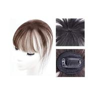Frange à clipser Perruque synthétique 3D à frange française, perruque Air Bangs Topper, courbée simulation de(Light brown)