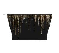 Frange à Paillettes Scintillantes en Or Noir, Trousse de Toilette Trousse de Maquillage Sac à cosmétiques Trousse de Toilette de Voyage Portable