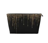 Frange à Paillettes Scintillantes en Or Noir, Trousse de Toilette Trousse de Maquillage Sac à cosmétiques Trousse de Toilette de Voyage Portable