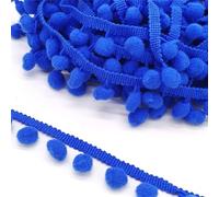 Frange à Pompons élégante de 2 mètres - Ruban décoratif perlé for Rideaux, nappes et créations DIY(Blu)