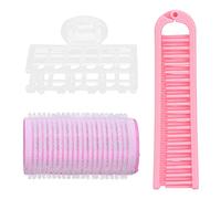 Frange bigoudi bigoudi cheveux friser outil de coiffure bricolage femmes coiffure bigoudis ensemble avec pince peigne rose ABS matériel pour usage de salon à domicile