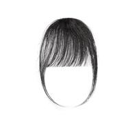 Frange Cheveux 3g Air frange perruque humain naturel noir brun mince Invisible faux postiche pince en frange Extension de cheveux humains for les femmes Extensions de cheveux(#1)