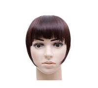 Frange Cheveux Bang Hair Bangs Noir Brun Auburn Rouge Clip sur Frange de Cheveux Synthétiques Clip En Bangds for Femmes Extensions de cheveux(B3 M2 33)