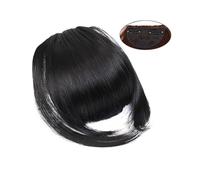 Frange Cheveux Couture Air Bangs synthétique faux Bang morceau de cheveux pince dans l'extension de cheveux fausses franges Bang femmes naturel Air frange Clip sur Bang Extensions de cheveux(1B)