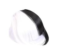 Frange Cheveux Couture Air Bangs synthétique faux Bang morceau de cheveux pince dans l'extension de cheveux fausses franges Bang femmes naturel Air frange Clip sur Bang Extensions de cheveux(B-W)