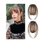 Frange Cheveux Extension de cheveux synthétiques à Clip, frange naturelle courte noire, lisse et soignée, fausse frange résistante à la chaleur Extensions de cheveux(Mn86-2-30)