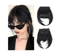 Frange Cheveux Extensions de cheveux synthétiques à Clip, frange frangée, faux cheveux naturels, frange émoussée for femmes, accessoires capillaires à usage quotidien Extensions de cheveux(1B)