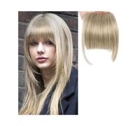 Frange Cheveux Faux cheveux synthétiques émoussés, Extension capillaire à 2 Clips, fausse frange avant soignée, faux postiche for femmes Extensions de cheveux(F)