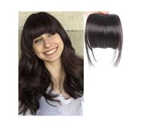 Frange Cheveux Faux cheveux synthétiques émoussés, Extension capillaire à 2 Clips, fausse frange avant soignée, faux postiche for femmes Extensions de cheveux(I)