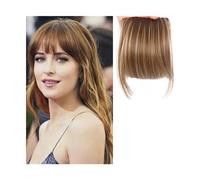 Frange Cheveux Faux cheveux synthétiques émoussés, Extension capillaire à 2 Clips, fausse frange avant soignée, faux postiche for femmes Extensions de cheveux(D)