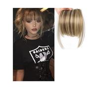Frange Cheveux Faux cheveux synthétiques émoussés, Extension capillaire à 2 Clips, fausse frange avant soignée, faux postiche for femmes Extensions de cheveux(G)