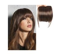 Frange Cheveux Faux cheveux synthétiques émoussés, Extension capillaire à 2 Clips, fausse frange avant soignée, faux postiche for femmes Extensions de cheveux(C)