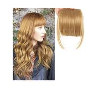 Frange Cheveux Faux cheveux synthétiques émoussés, Extension capillaire à 2 Clips, fausse frange avant soignée, faux postiche for femmes Extensions de cheveux(A)