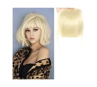 Frange Cheveux Faux cheveux synthétiques émoussés, Extension capillaire à 2 Clips, fausse frange avant soignée, faux postiche for femmes Extensions de cheveux(H)