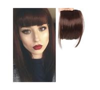 Frange Cheveux Faux cheveux synthétiques émoussés, Extension capillaire à 2 Clips, fausse frange avant soignée, faux postiche for femmes Extensions de cheveux(E)