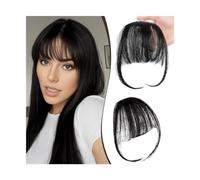 Frange Cheveux Frange à Air synthétique, outils de coiffure, Extension capillaire à Clip, fausse frange Invisible, frange naturelle noire et brune, accessoires for cheveux Extensions de cheveux(K18-4)