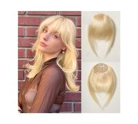 Frange Cheveux Frange à Clip 100% Extensions de cheveux humains, frange blonde française épaisse, postiche à Clip for femmes, facile à porter au quotidien Extensions de cheveux(HLH1005-5)
