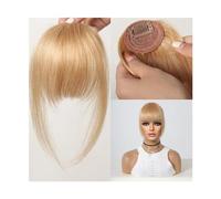 Frange Cheveux Frange à Clip cheveux humains Remy, frange vaporeuse, extension avec branches, postiche Blonde Glond for femmes, Clip sur Air Bang 4,5 pouces Extensions de cheveux(HLH1004-4)