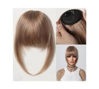 Frange Cheveux Frange à pince à cheveux 100% cheveux humains, frange française marron naturel avec branches, faux postiches plats et soignés for femmes Extensions de cheveux(005-3)