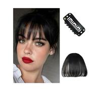 Frange Cheveux Frange Pince à Cheveux Bang Clip sur Air Bangs Frange Naturelle Avant Frange Plate 1 Pièce Cheveux Raides for Femme Extensions de cheveux(K20-2)