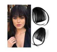 Frange Cheveux Frange Pince à Cheveux Bang Clip sur Air Bangs Frange Naturelle Avant Frange Plate 1 Pièce Cheveux Raides for Femme Extensions de cheveux(K20-2M33)
