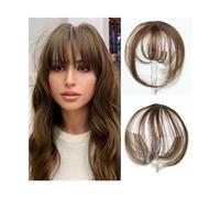 Frange Cheveux Frange synthétique 3D Invisible sans couture, frange à Air, naturelle, Invisible, augmente le Volume des cheveux Extensions de cheveux(Brown black)