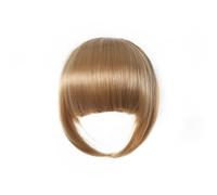 Frange Cheveux Frange synthétique à Clip for femmes, faux cheveux bruns émoussés, Extension capillaire, postiche résistante à la chaleur Extensions de cheveux(NLH1007-8)