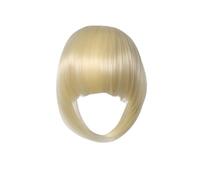 Frange Cheveux Frange synthétique à Clip for femmes, faux cheveux bruns émoussés, Extension capillaire, postiche résistante à la chaleur Extensions de cheveux(NLH1007-10)