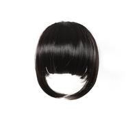 Frange Cheveux Frange synthétique à Clip for femmes, faux cheveux bruns émoussés, Extension capillaire, postiche résistante à la chaleur Extensions de cheveux(NLH1007-2)