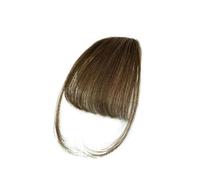Frange Cheveux Vrais cheveux humains frange frange naturelle pince à cheveux en frange frange avec branches postiche for femmes pince sur Air Bang 4,5 pouces Extensions de cheveux(Light Brown)
