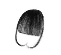 Frange Cheveux Vrais cheveux humains frange frange naturelle pince à cheveux en frange frange avec branches postiche for femmes pince sur Air Bang 4,5 pouces Extensions de cheveux(Noir)