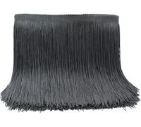 Frange de 15,2 cm pour la couture, 9,4 m en polyester noir à pompons pour décoration de robe de danse latine, vêtements, loisirs créatifs, lampe et oreiller